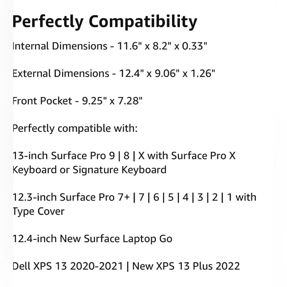 EUC. Tomtoc 360 Protective Laptop Sleeve for 13”/ 12.3 Surface Pro. Black.